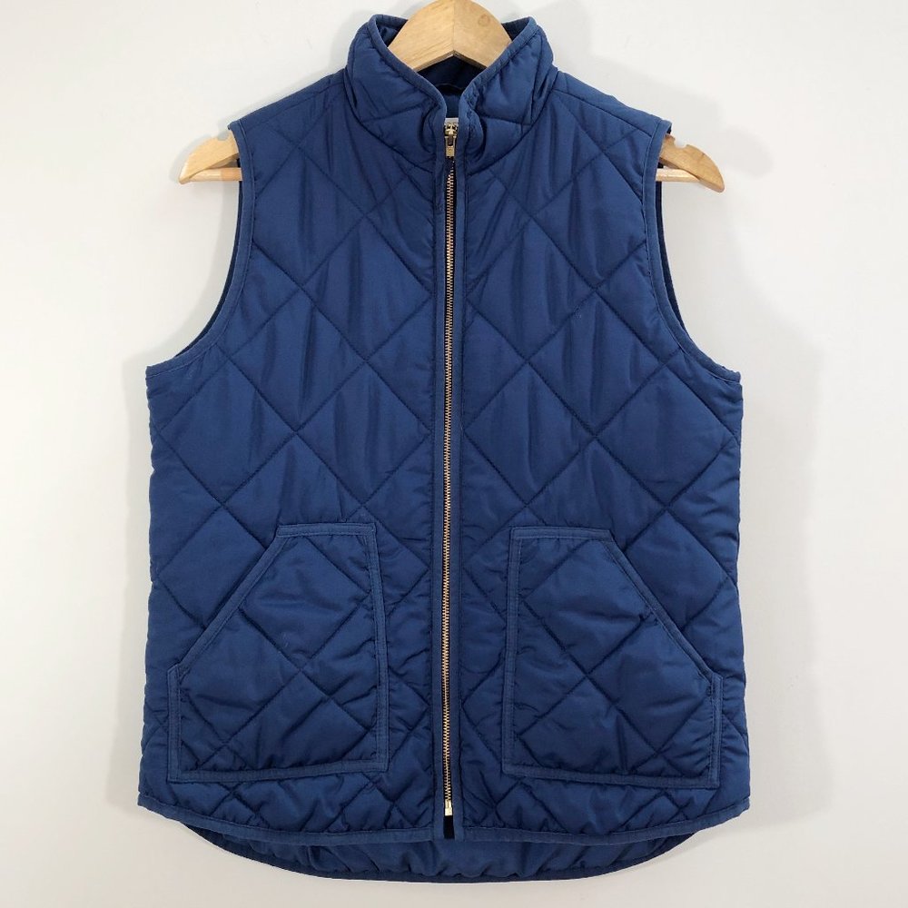 J. CREW Blue Quilted Full-Zip Puffer Vest G7520 Size M - Picture 2 of 12